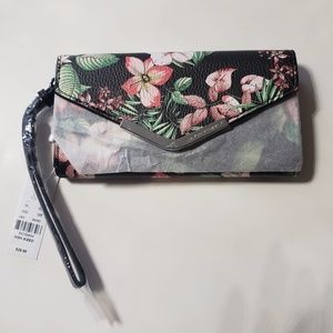 Envelope Black Floral Wallet